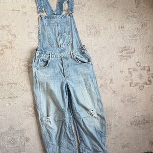 Free People Light Blue Denim Jumpsuit